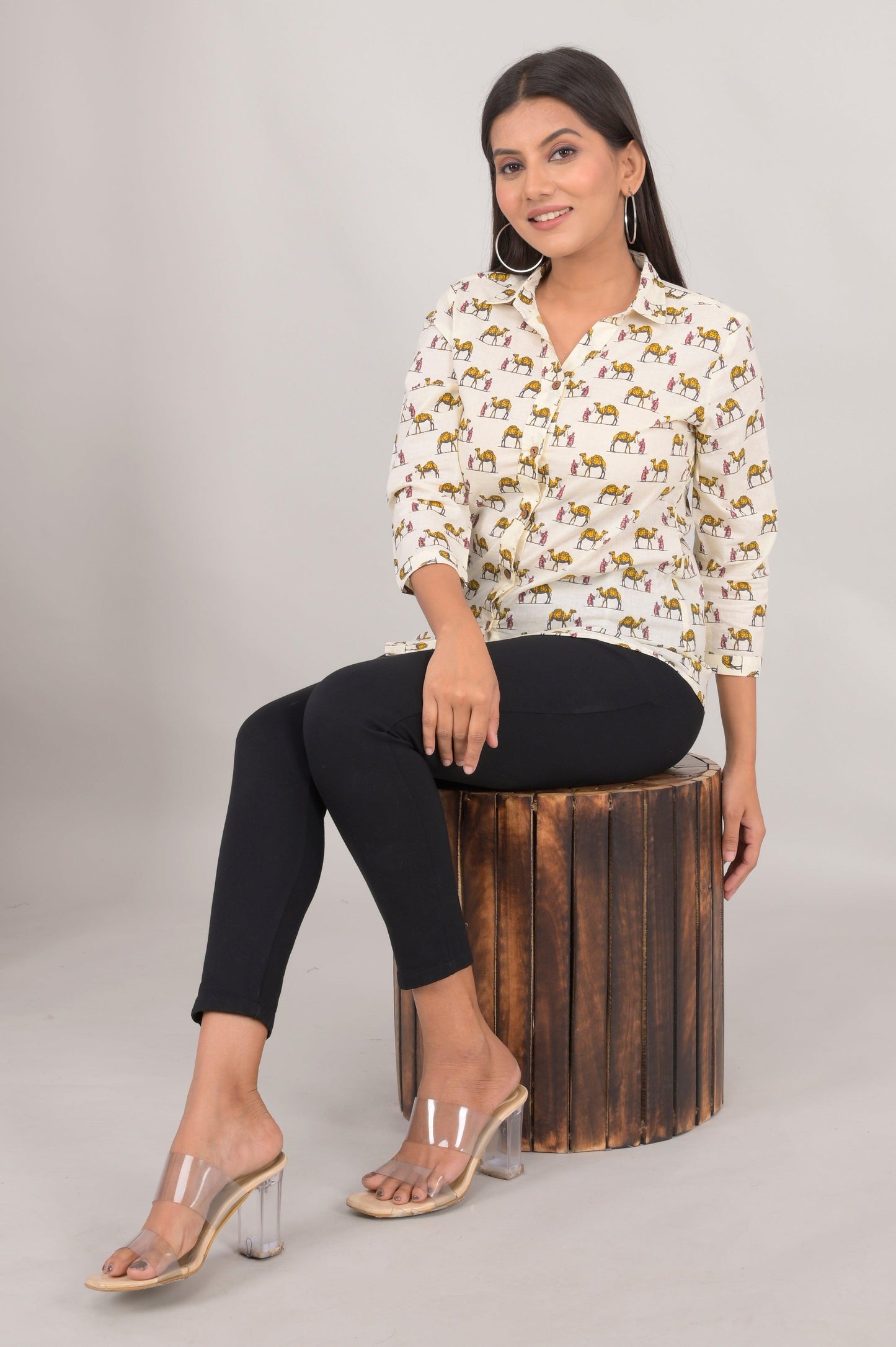 Women's Ethnic Elephant Printed Shirts