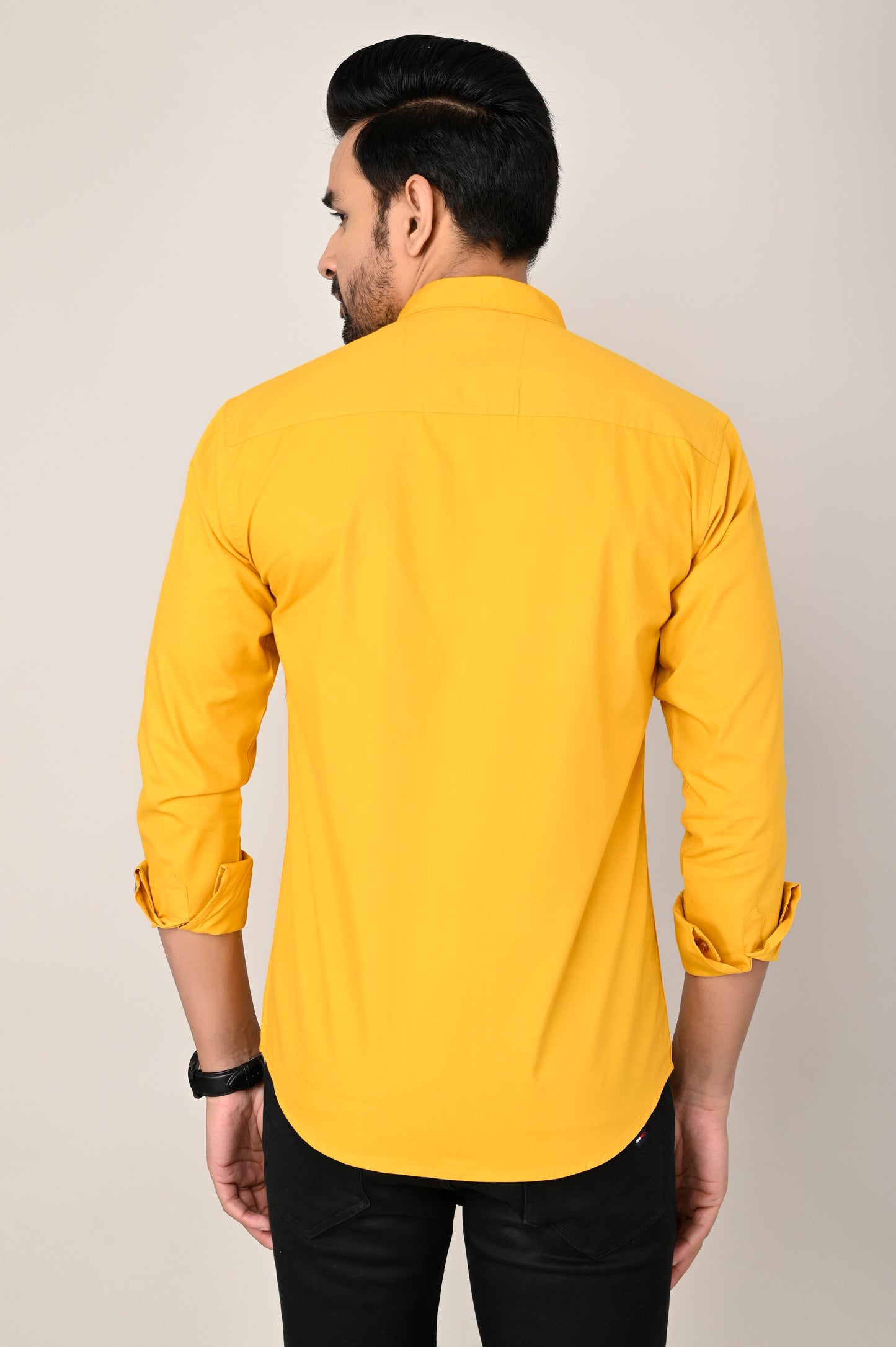 Men's Mustard Solid Full Sleeve shirts