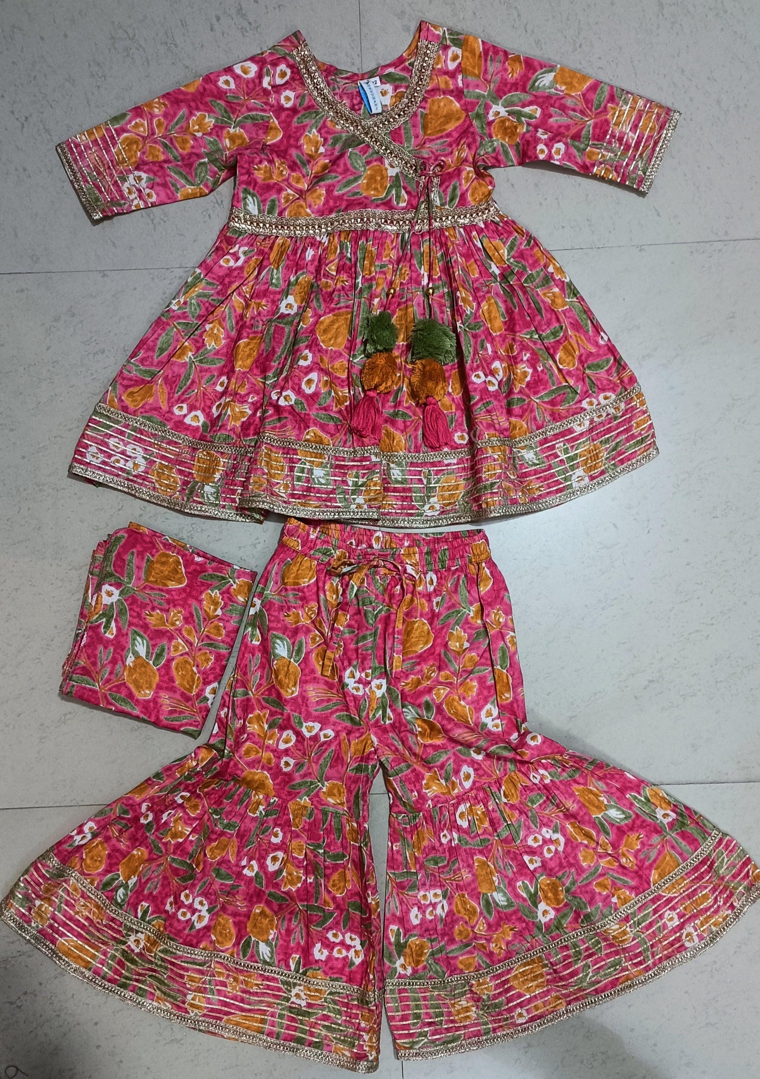 Angrakha Dress & Sharara Set for Girls