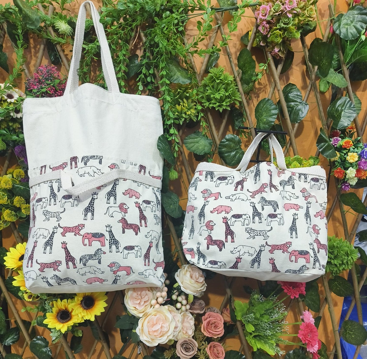 Ethnic Animal Prints Canvas Fabric Bag