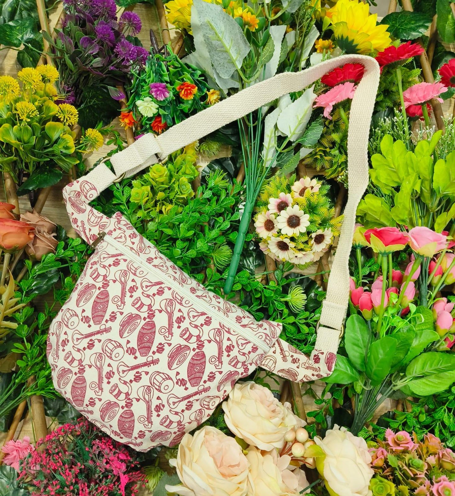 Ethnic Prints Canvas Fabric Shoulder Bag