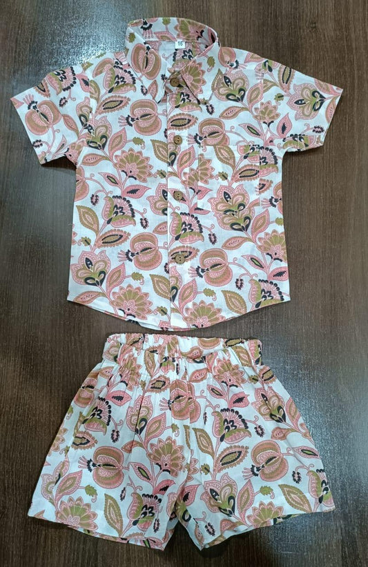 Boy's multi Color Floral Print Co-Ord Set