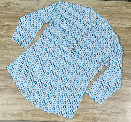 Women's Penguin Printed Cotton Kurta