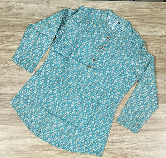 Women's Ethnic Leaf Printed Cotton Kurta