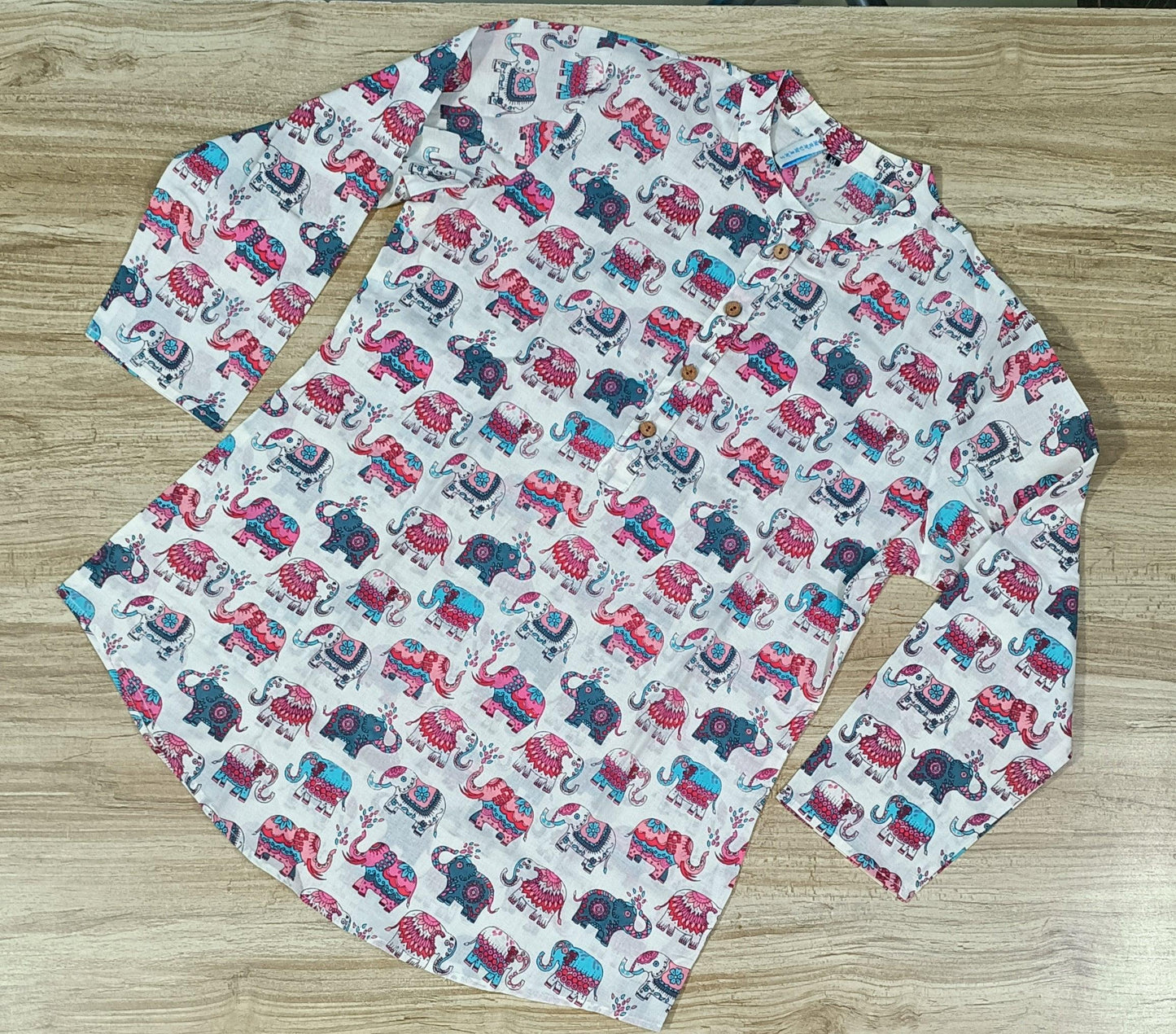 Women's Elephant Printed Cotton Kurta