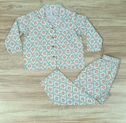 Boy's Floral Printed Night Suit Set