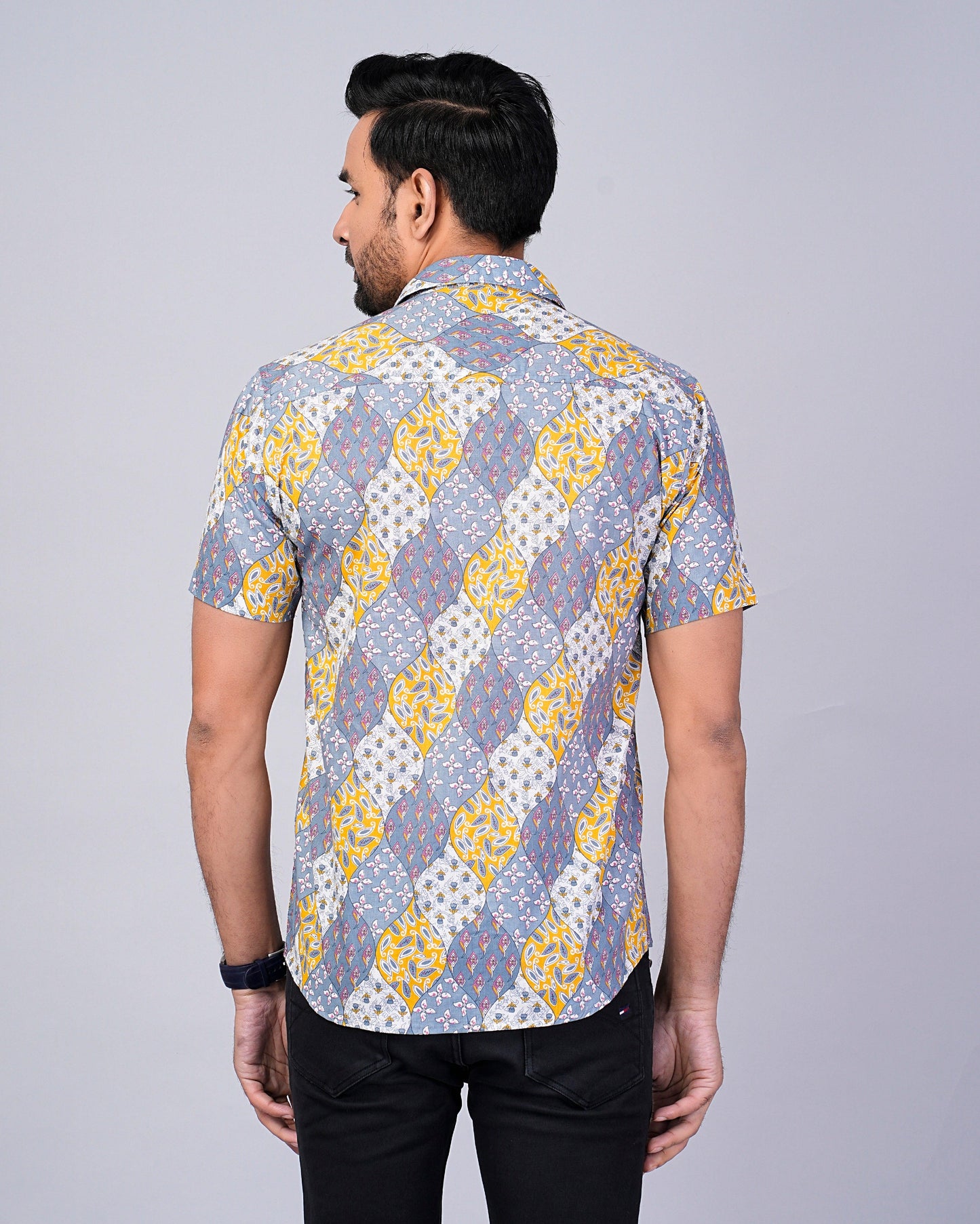 Men's Multi Color Floral Printed Half-Sleeves shirts