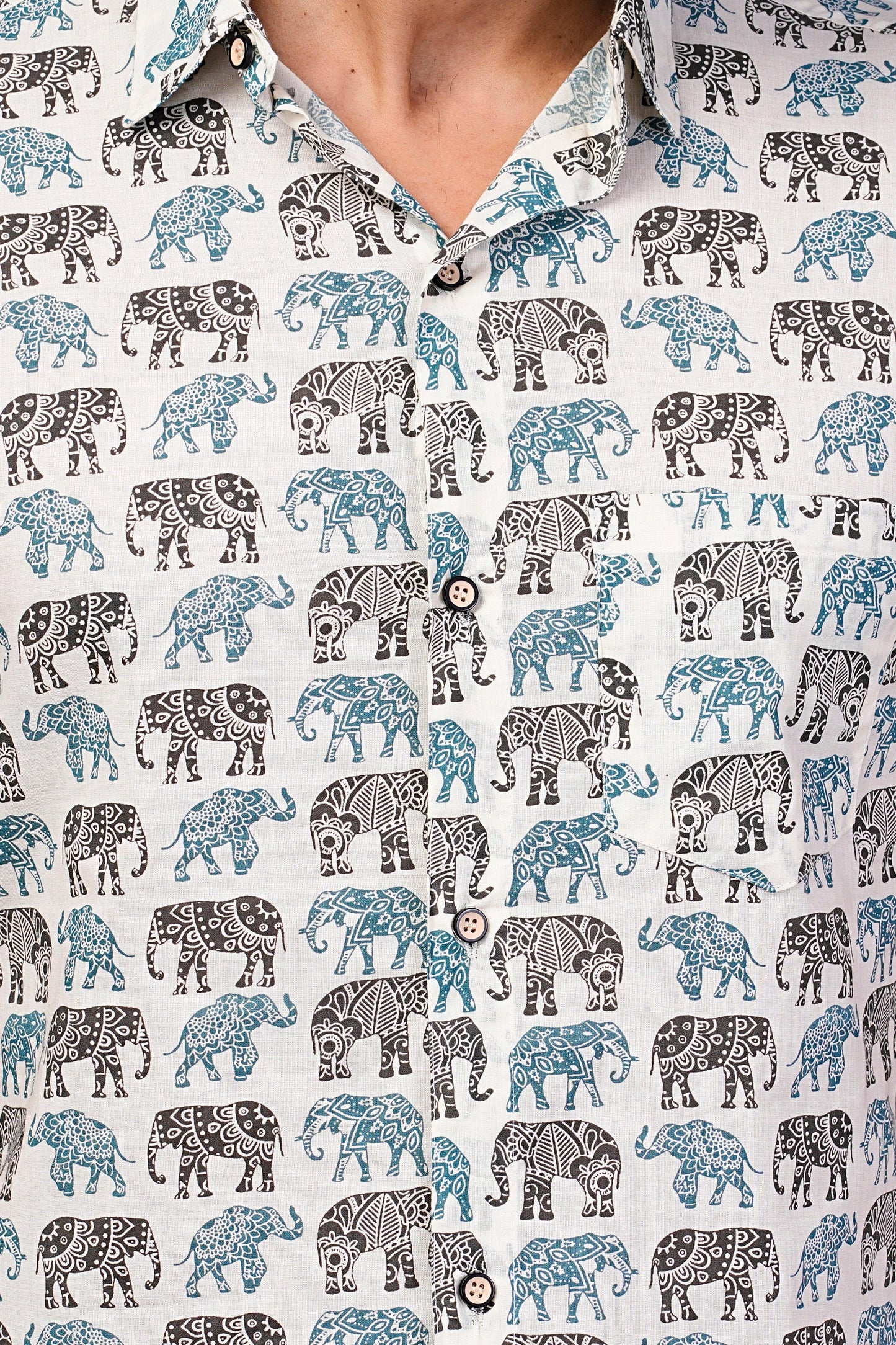 Men's Elephant Printed Half-Sleeves shirts