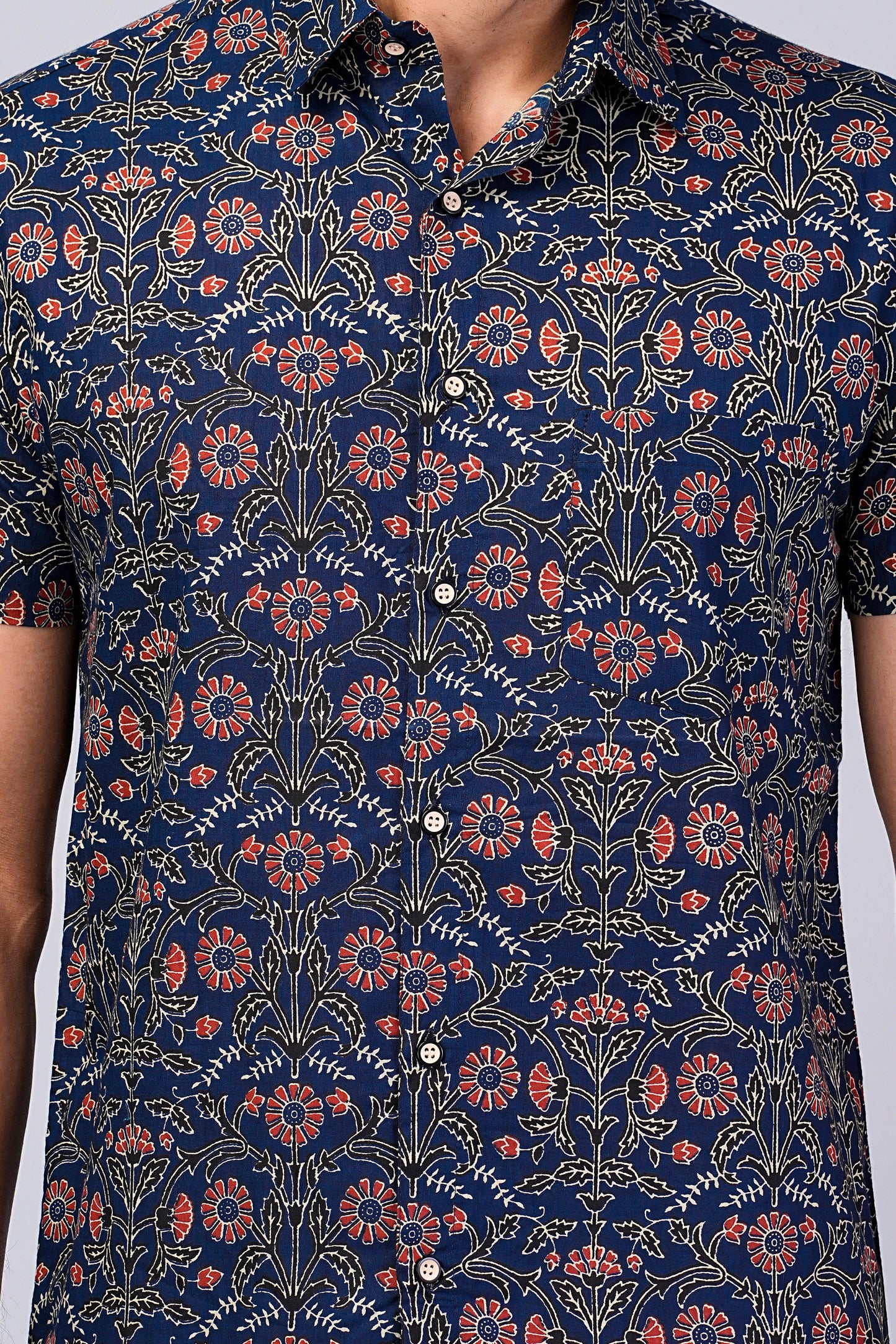 Men's Floral Printed Half-Sleeves shirts