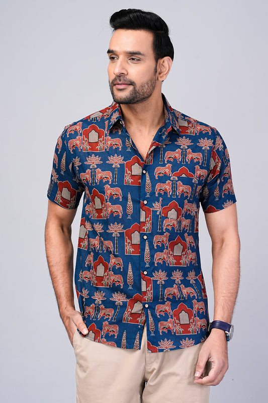 Men's Ethnic Printed Half-Sleeves shirts