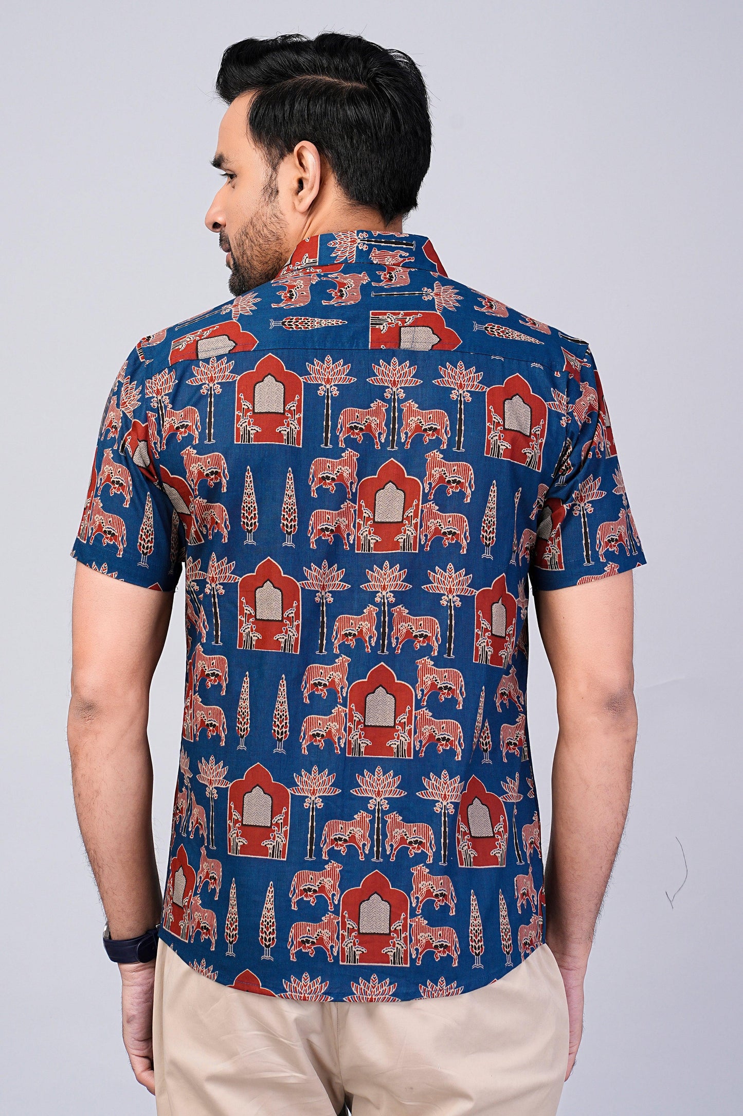 Men's Ethnic Printed Half-Sleeves shirts