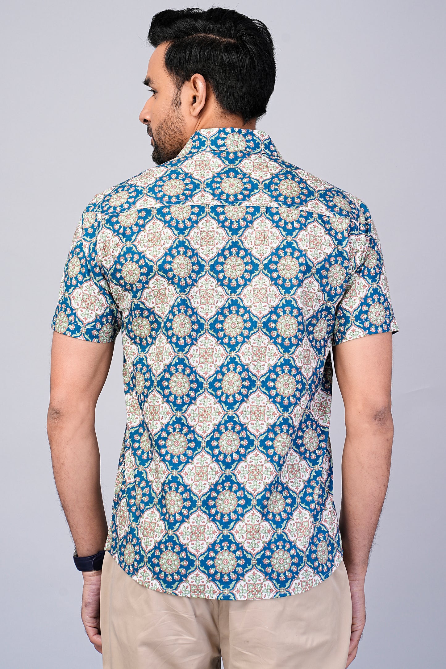 Men's Ethnic Work Printed Half-Sleeves shirts