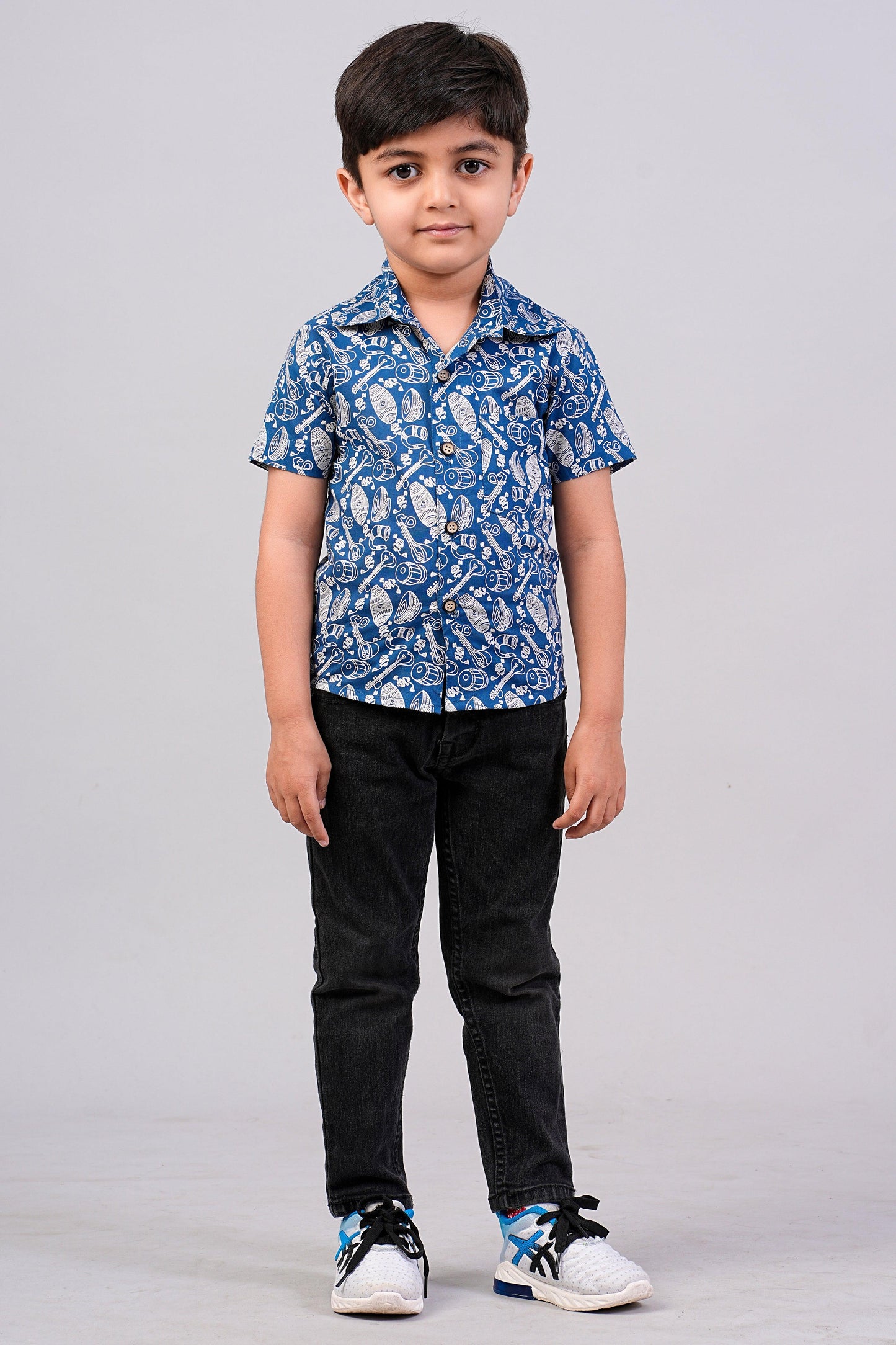 Boy's Ethnic Printed Half-Sleeves Shirts