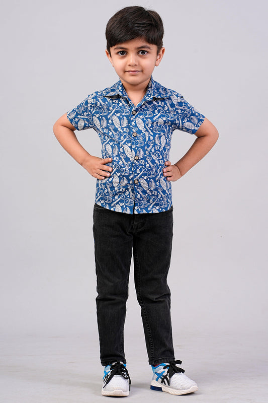 Boy's Ethnic Printed Half-Sleeves Shirts