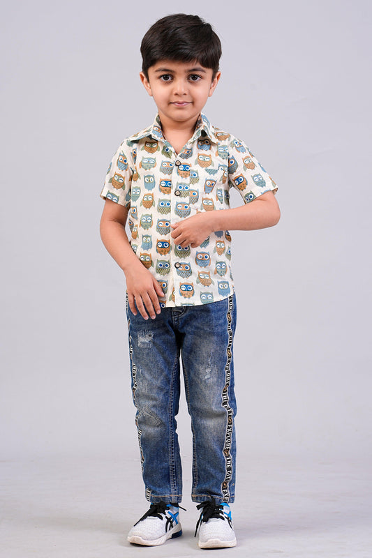 Boy's Ethnic Printed Half-Sleeves Shirts