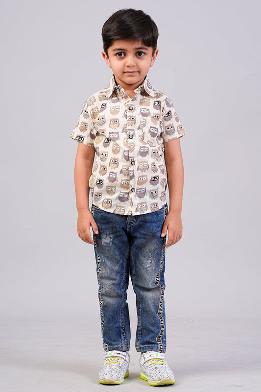 Boy's Ethnic Printed Half-Sleeves Shirts