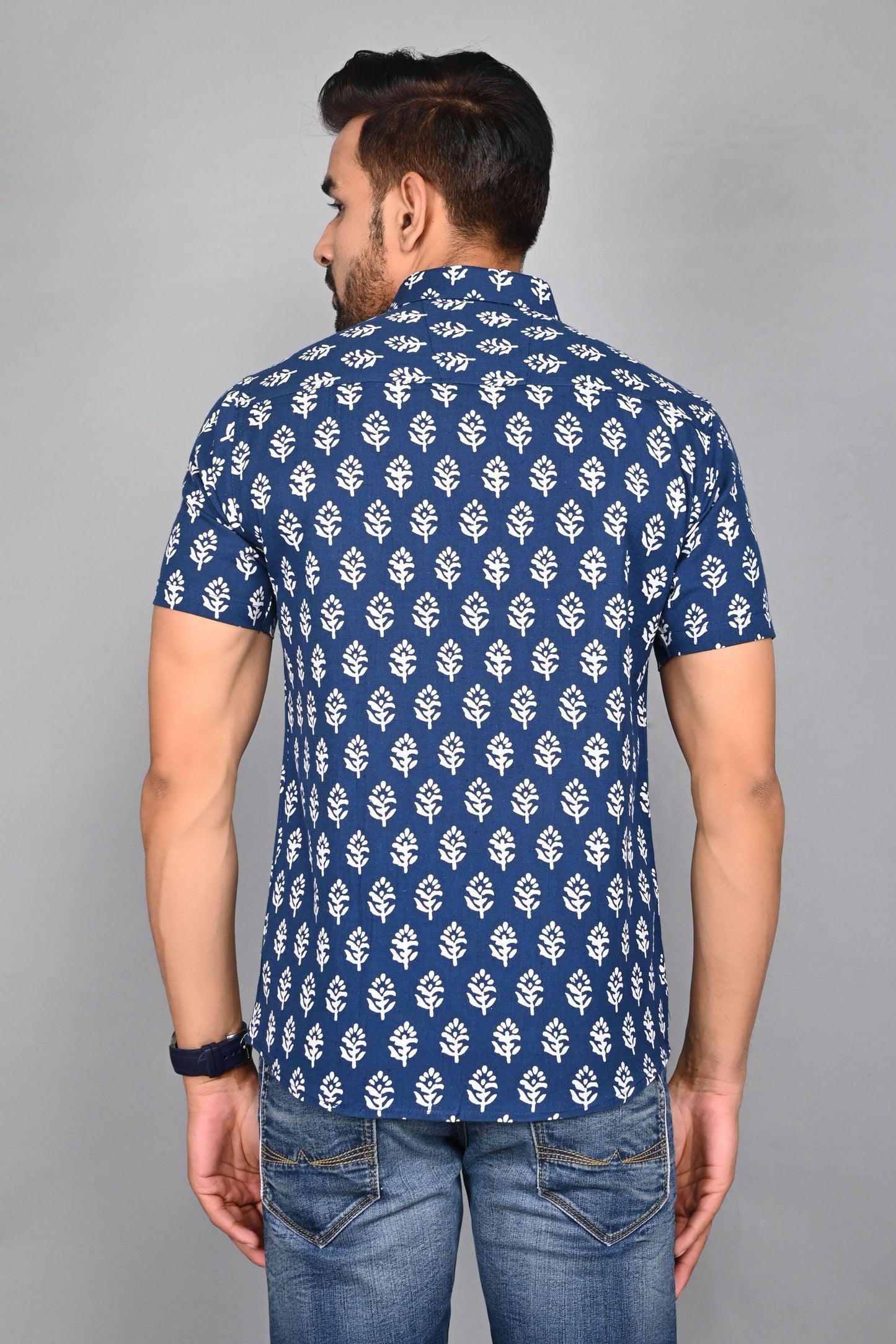 Men's Printed buti Half-Sleeves shirts