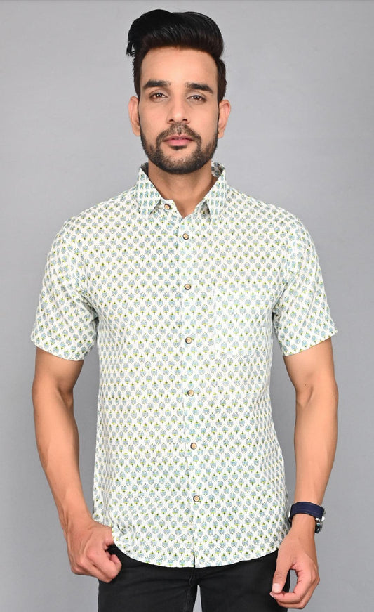 Men's Printed Buti Half-Sleeves shirts