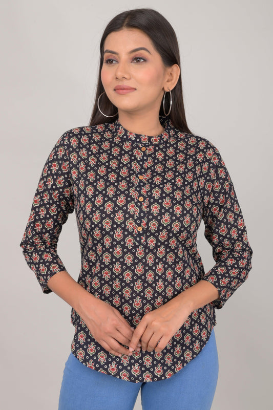 Women's Ethnic Buti Printed Cotton Kurta