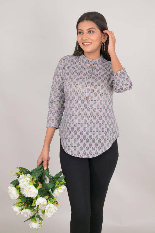 Women's Ethnic Buti Printed Cotton Kurta