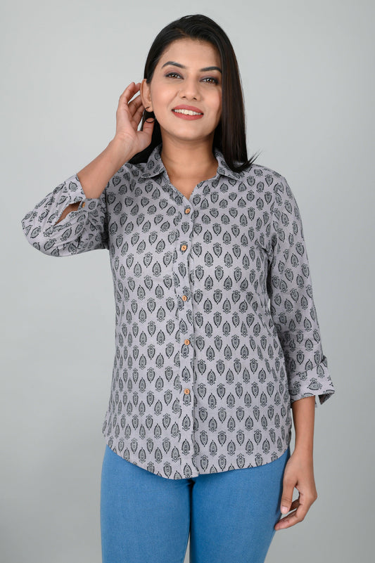 Women's Ethnic Buti Printed Shirts