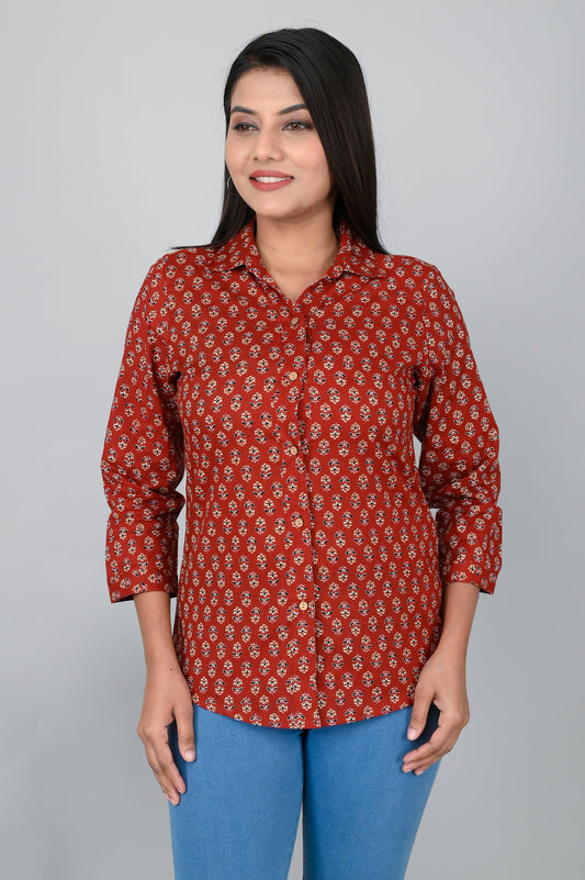 Women's Ethnic Buti Printed Shirts