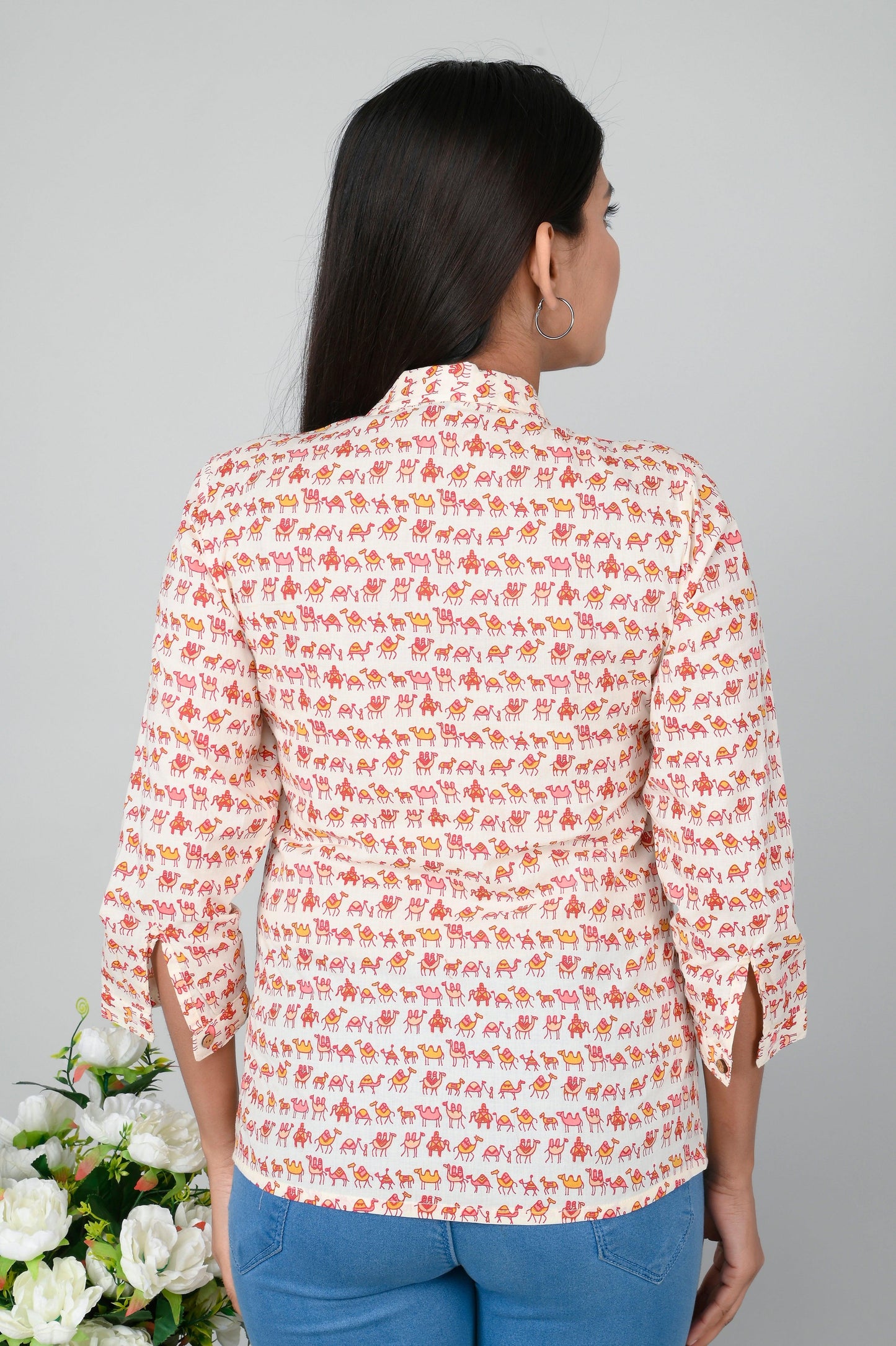 Women's Ethnic Camel Printed Shirts