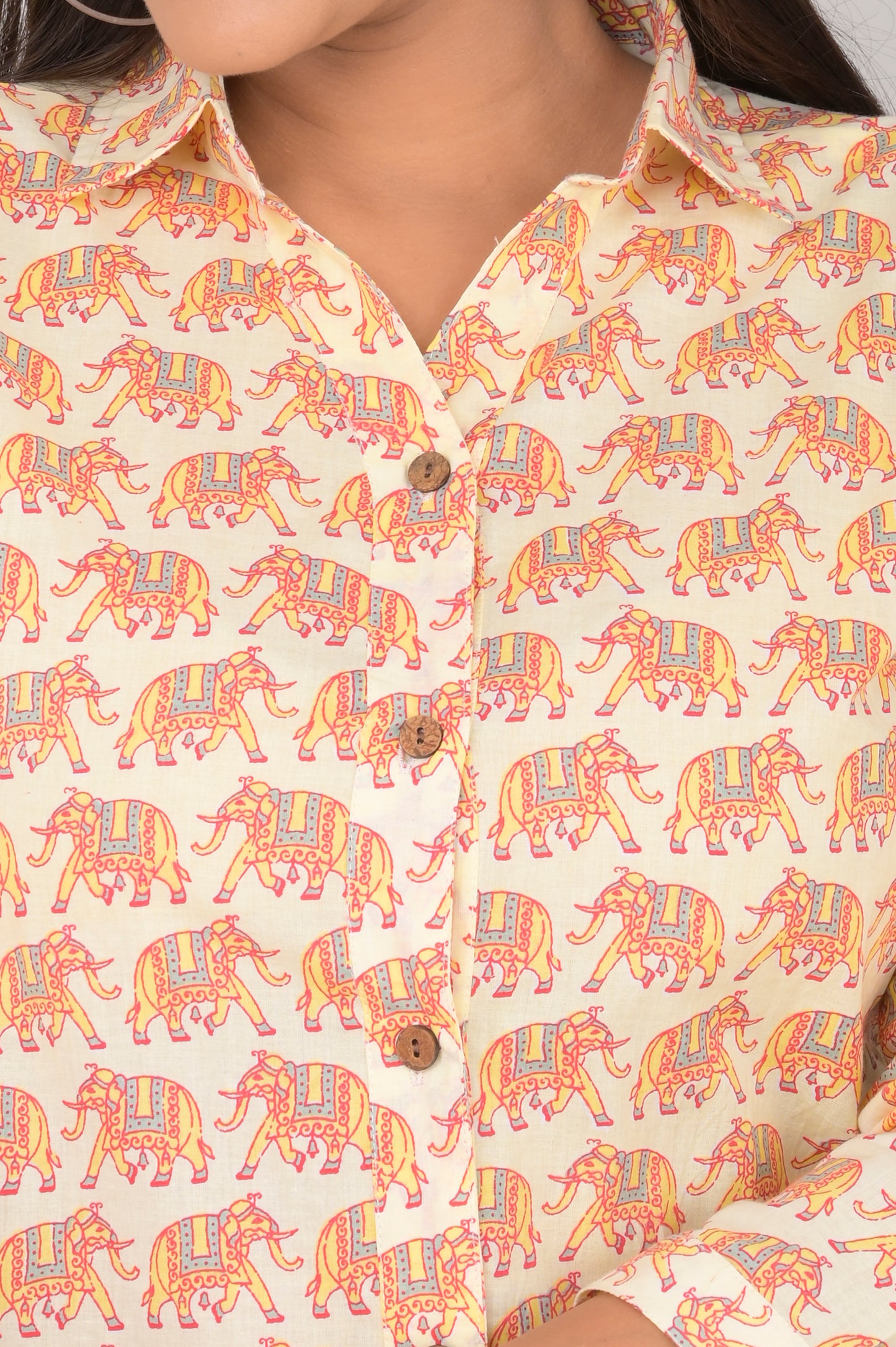 Women's Ethnic Elephant Printed Shirts