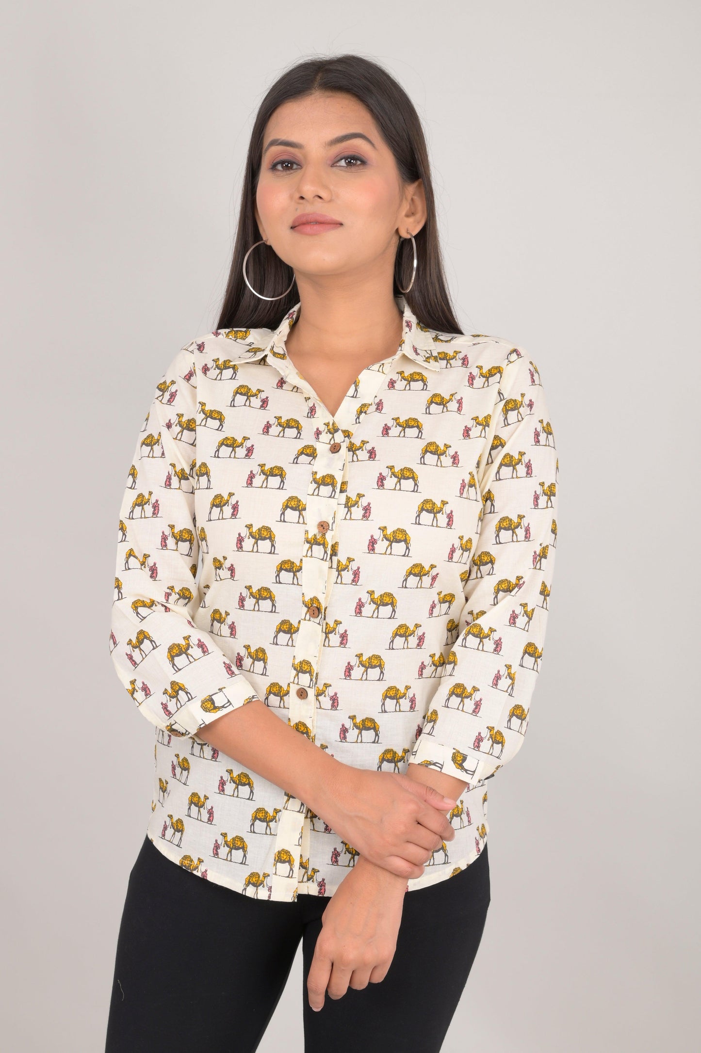 Women's Ethnic Elephant Printed Shirts