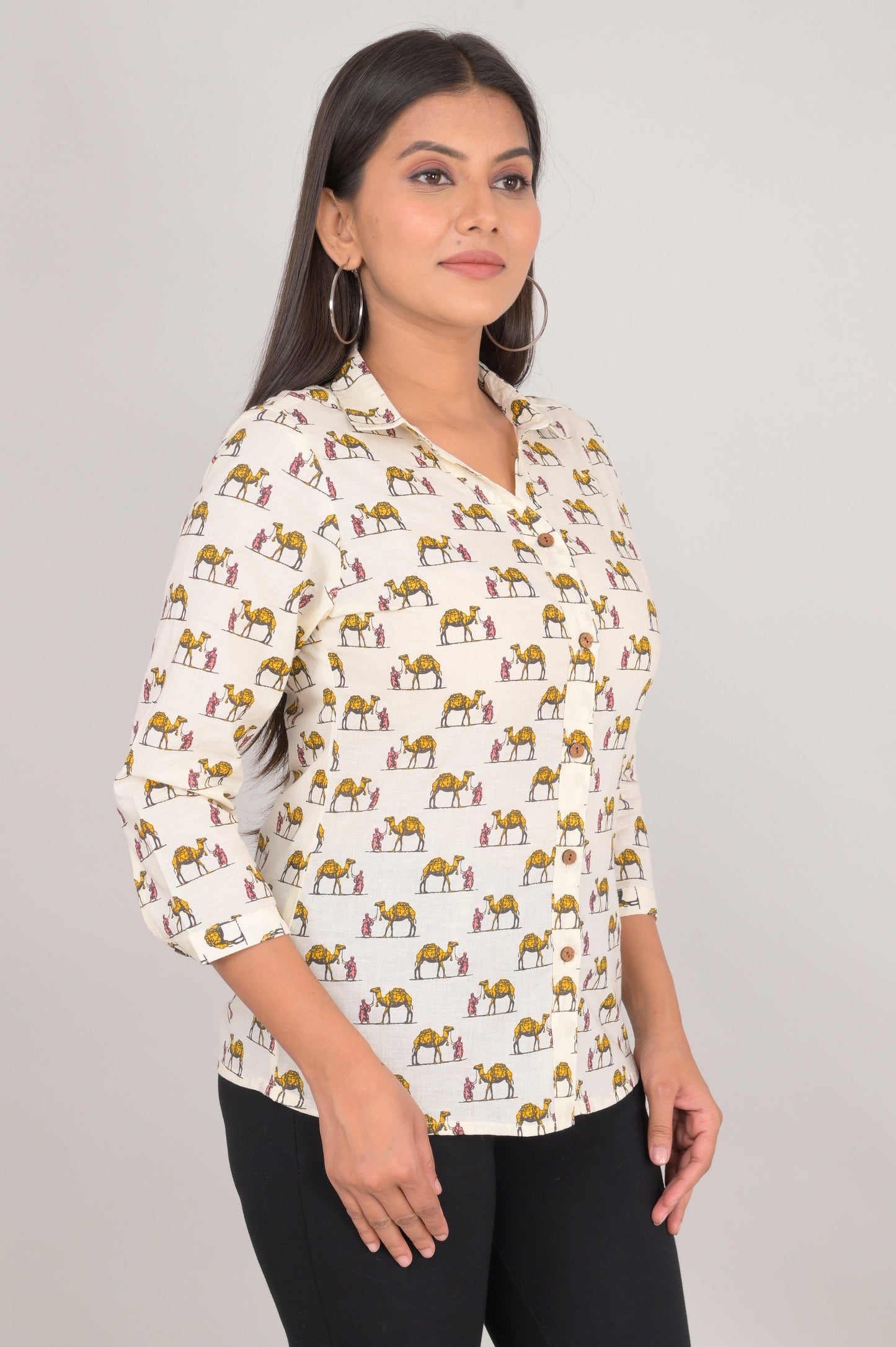 Women's Ethnic Elephant Printed Shirts