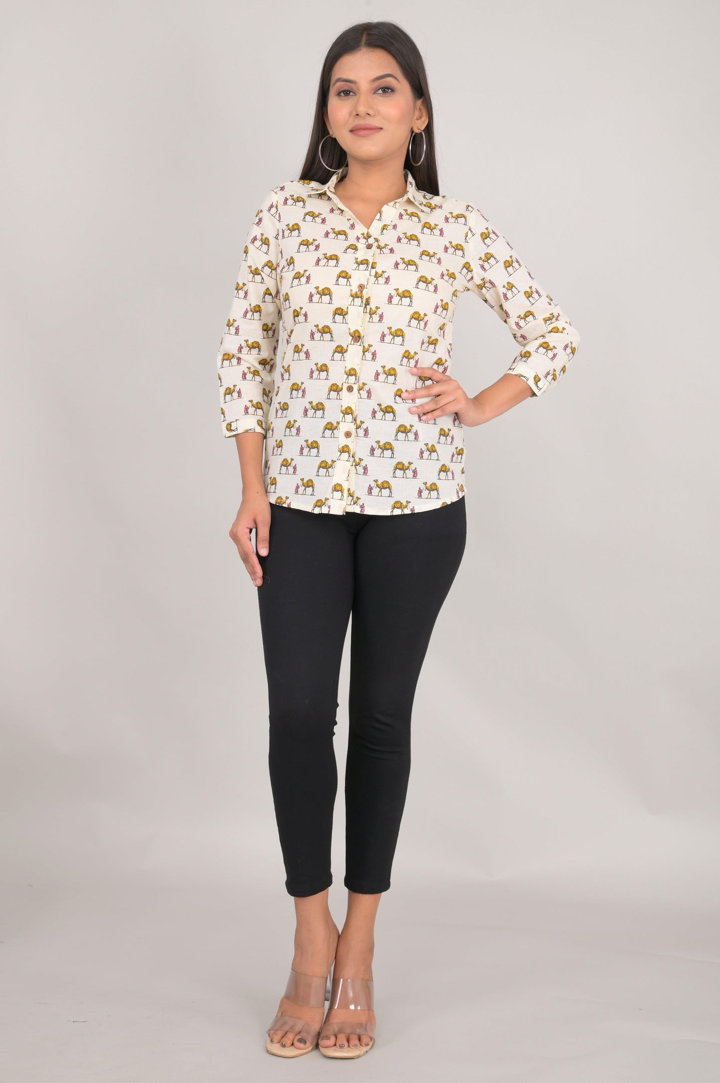 Women's Ethnic Elephant Printed Shirts