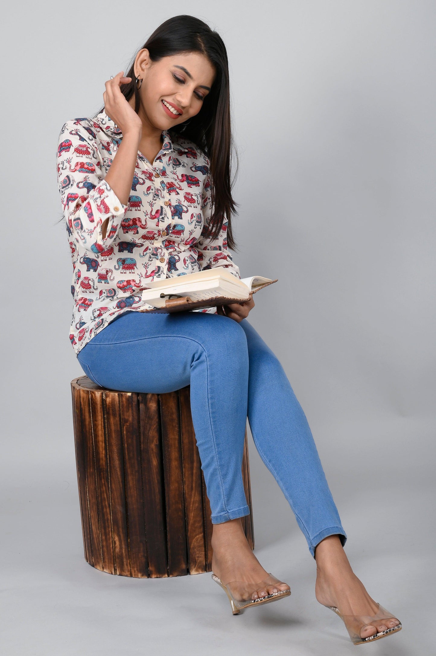 Women's Ethnic Elephant Printed Shirts