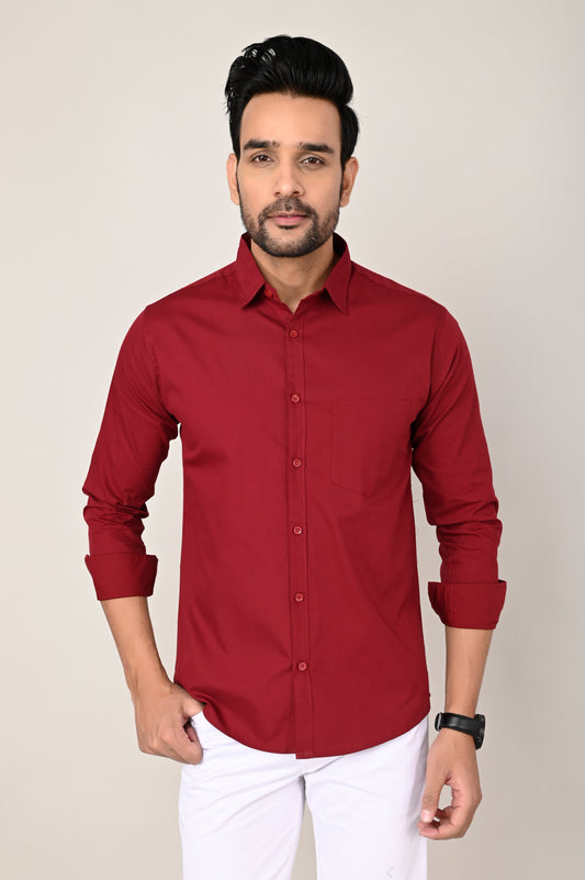 Men's Maroon Full Sleeves shirts