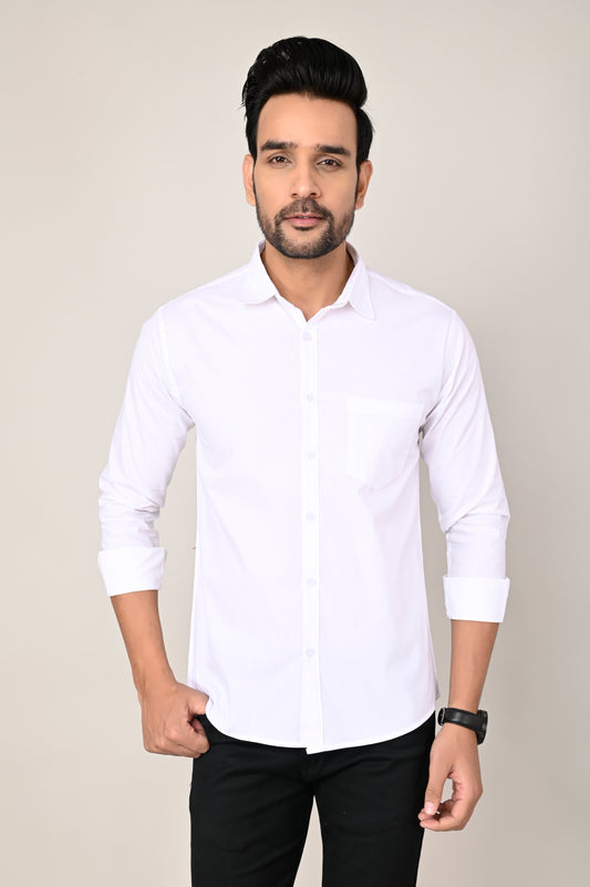 Men's White Full Sleeves shirts